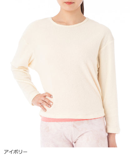 【シワ有り】 【0090】ロングリスリーブTシャツ  ヨガウェア RS-C392TS RealStone  リアルストーン Mサイズ アイボリー アウトレット