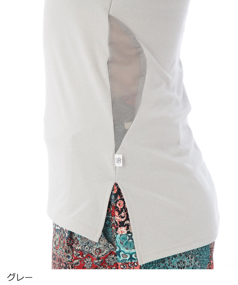 【シワ有り】【0192】タンクトップ  ヨガウェア RS-L492T RealStone  リアルストーン Mサイズ グレー アウトレット