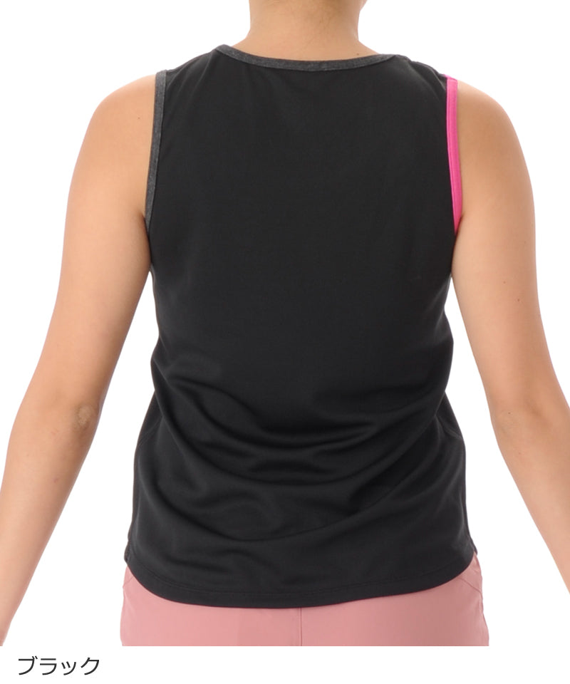 【シワ有り】 【0154】デザインタンク フィットネスウェア OM-C977TT Mサイズ ブラック G-FIT ジーフィット アウトレット