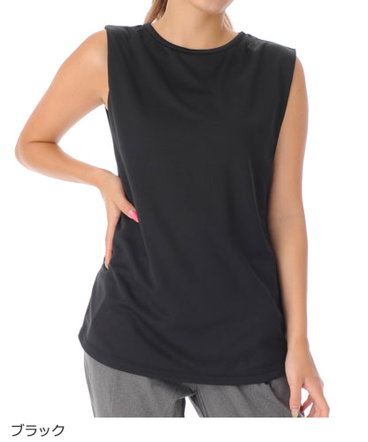 【シワ有り】 【0063】バックオープン タンクトップ フィットネスウェア OS-C004TT G-FIT VISTA ジーフィット Lサイズ ブラック アウトレット