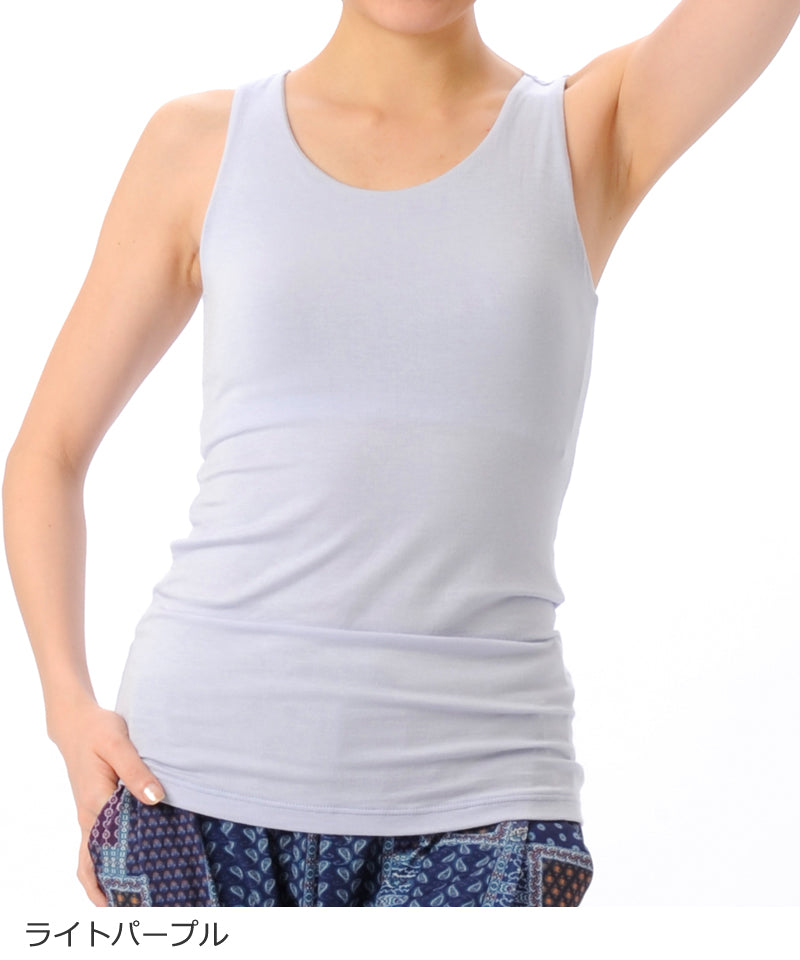 【シワ有り】 【0079】フィットタンクトップ  ヨガウェア RS-C320TT RealStone  リアルストーン Lサイズ ライトパープル アウトレット