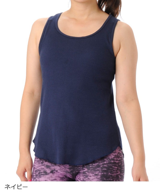 【シワ有り】 【0080】タンクトップ フィットネスウェア GA-C524TT G-FIT ジーフィット Lサイズ ネイビー アウトレット