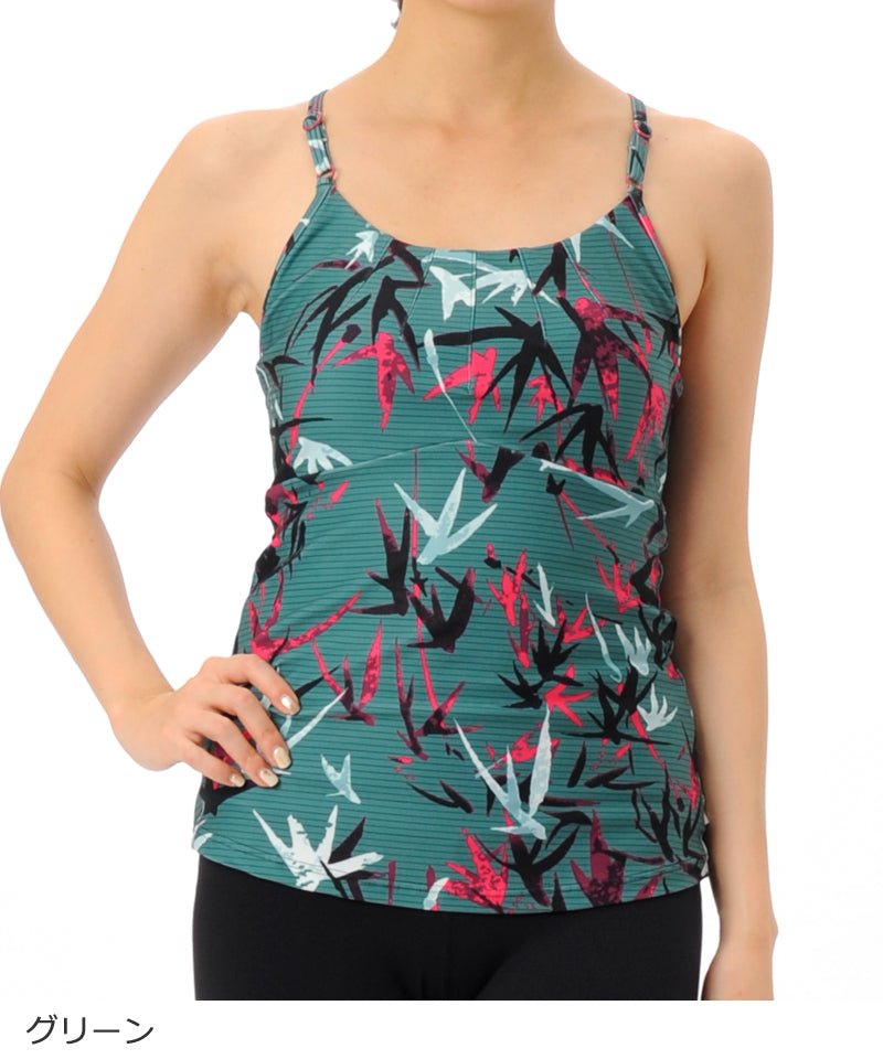 【シワ有り】 【0156】キャミトップ  ヨガウェア RS-L377T Mサイズ グリーン  RealStone  リアルストーン アウトレット