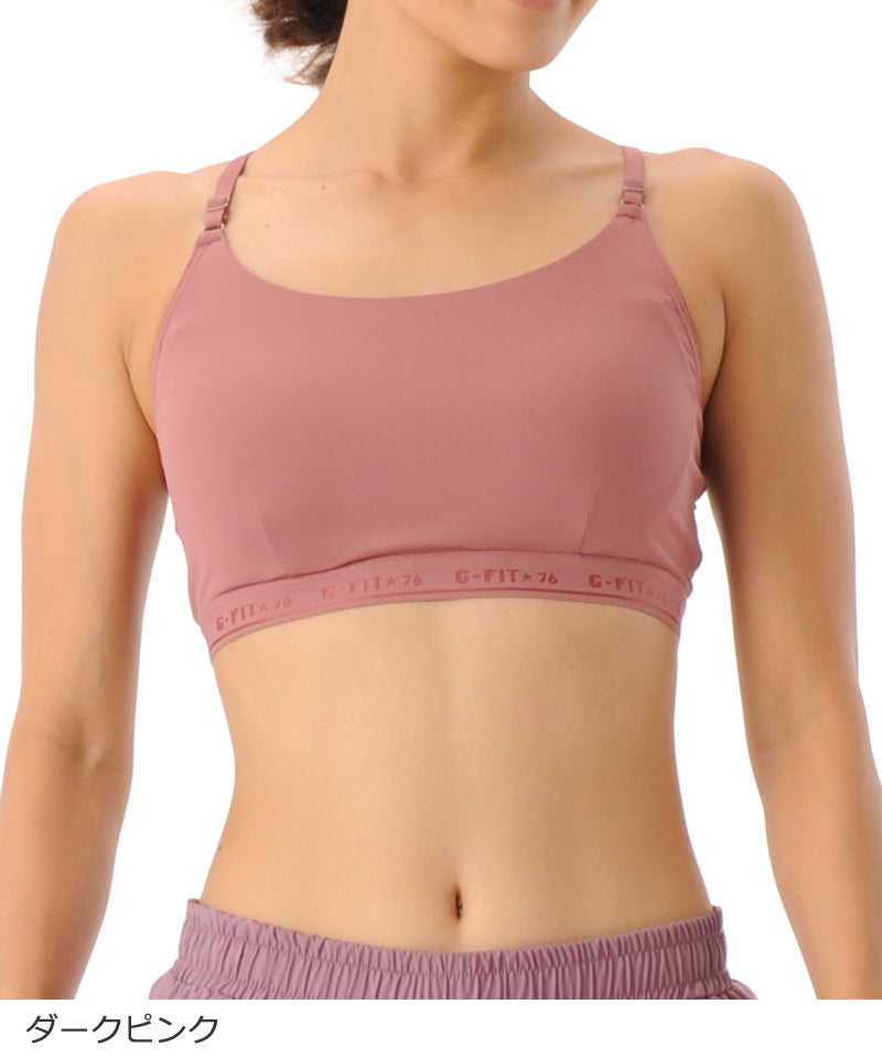 【シワ有り】【0262】Rainbow inner ソフトサポート ブラトップ フィットネスウェア GF-I062T(G-FIT) ジーフィット Lサイズ ダークピンク アウトレット