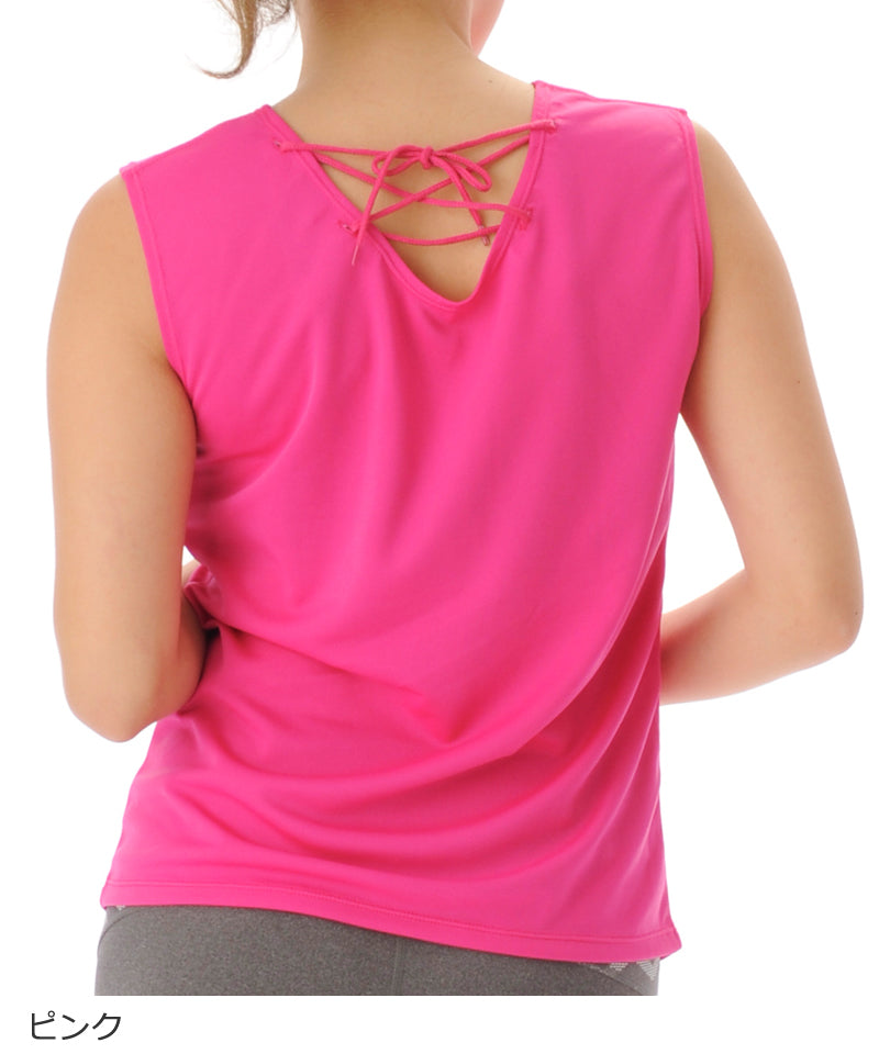 【シワ有り】【0163】タンクトップ フィットネスウェア OR-C001TT G-FIT ジーフィット Mサイズ ピンク アウトレット