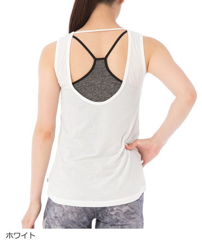 【シワ有り】 【0078】タンクトップ  ヨガウェア RS-C388TT RealStone  リアルストーン Mサイズ ホワイト アウトレット