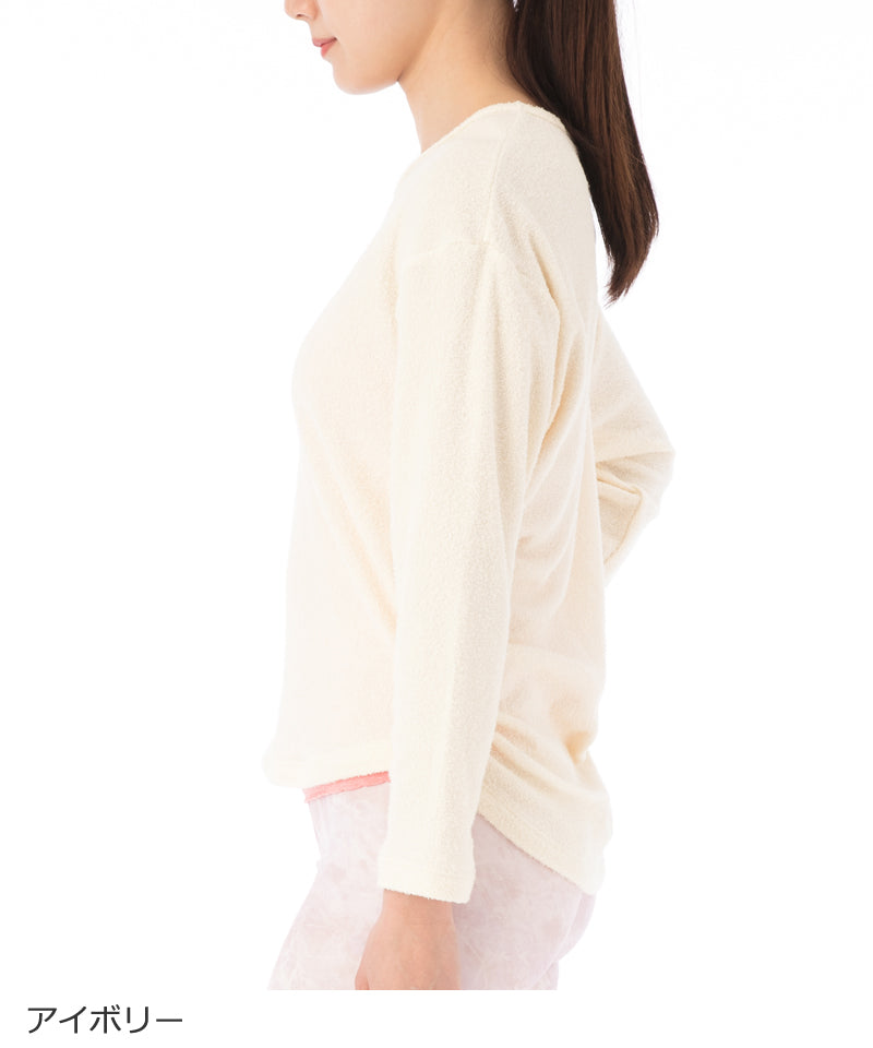 【シワ有り】 【0090】ロングリスリーブTシャツ  ヨガウェア RS-C392TS RealStone  リアルストーン Mサイズ アイボリー アウトレット