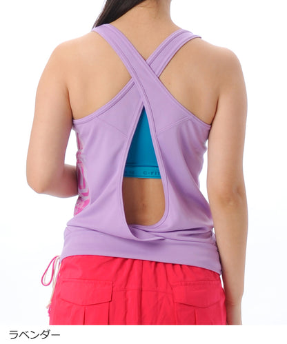 【シワ有り】 【0076】サイド紐 タンクトップ フィットネスウェア OM-C925TT G-FIT ジーフィット Mサイズ ラベンダー アウトレット