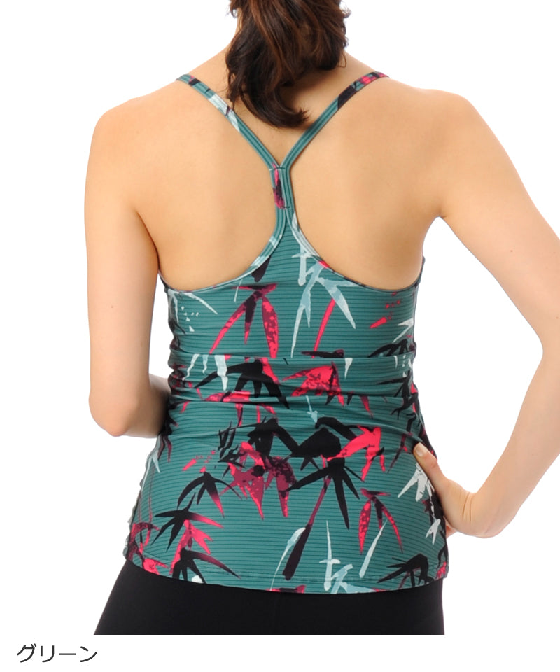 【シワ有り】 【0156】キャミトップ  ヨガウェア RS-L377T Mサイズ グリーン  RealStone  リアルストーン アウトレット