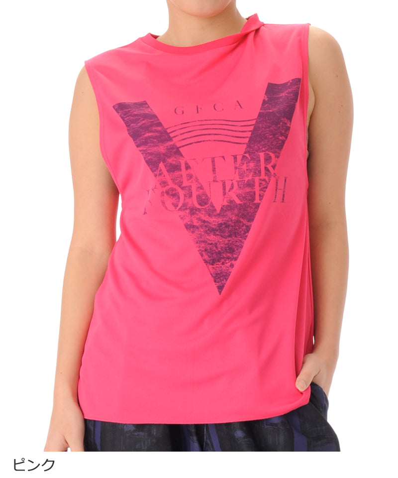 【シワ有り】【0186】デザインタンク フィットネスウェア GA-C575TT G-FIT ジーフィット Ｌサイズ ピンク アウトレット