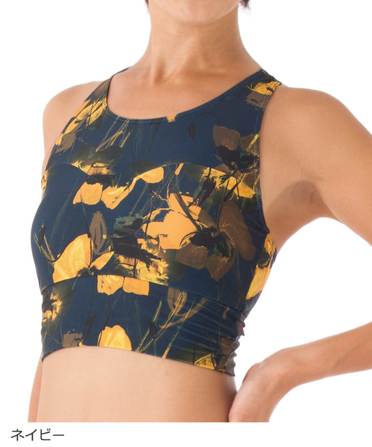 【シミ有り】 【0116】Pullush ミディアムトップ  ヨガウェア RS-L466T RealStone  リアルストーン Mサイズ ネイビー アウトレット