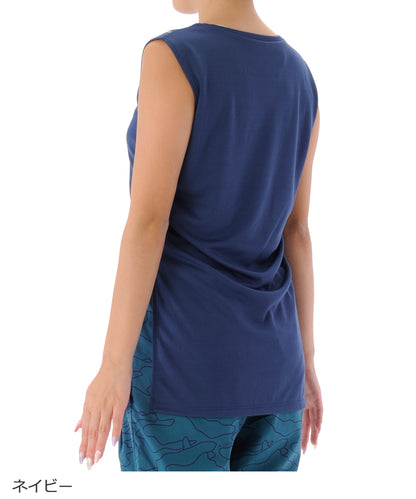 【シワ有り】 【0148】タンクトップ フィットネスウェア OR-C009TT Mサイズ ネイビー G-FIT ジーフィット アウトレット
