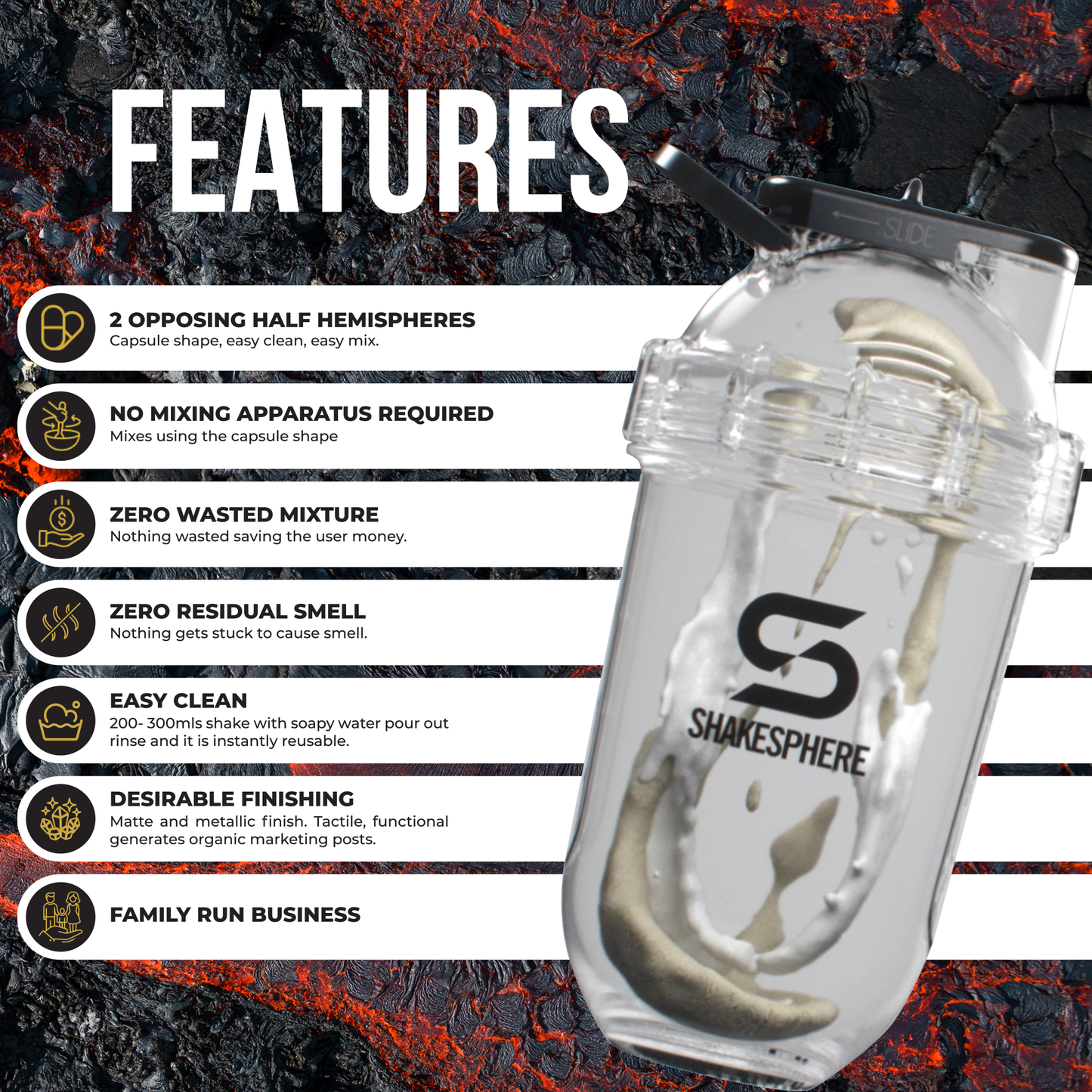 ShakeSphere プロテインシェイカーボトル 700ml タンブラーオリジナル