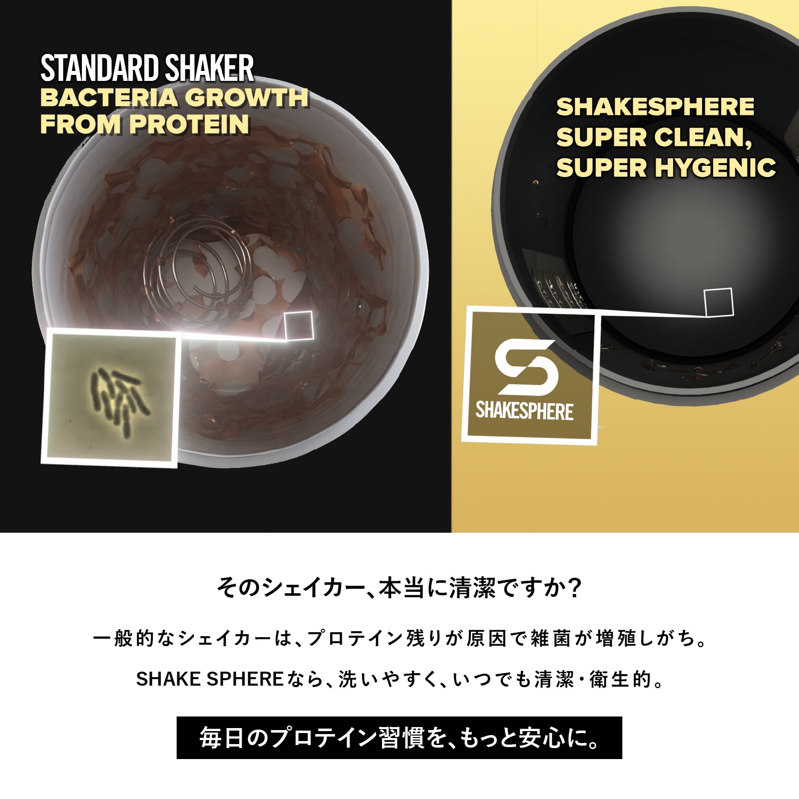 SHAKESPHERE プロテインシェイカーボトル 700ml タンブラービュー
