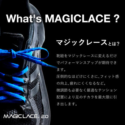 伸縮率の異なる靴ひもが生むパフォーマンスアップ  MAGICLACE 2.0 マジックレース 2.0